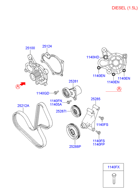 KIA 25212-22030 - Ιμάντας poly-V parts5.com