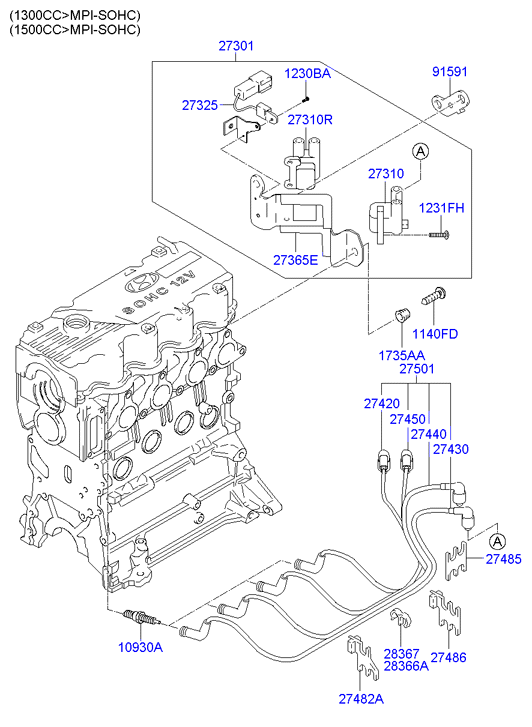 Hyundai 27301-22600 - Bobina de encendido parts5.com