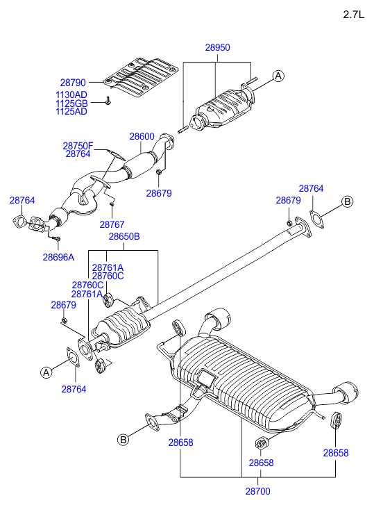 Hyundai 2876428020 - Gasket, exhaust pipe parts5.com