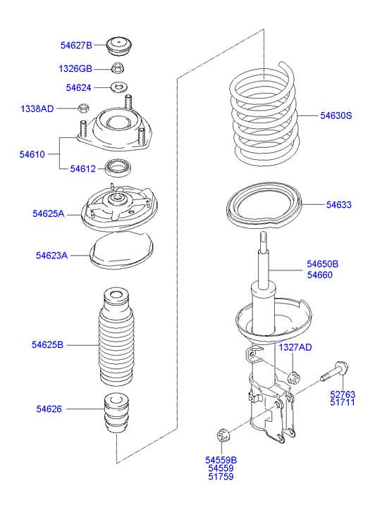 Hyundai 54625-1C000 - Chit protectie praf,amortizor parts5.com