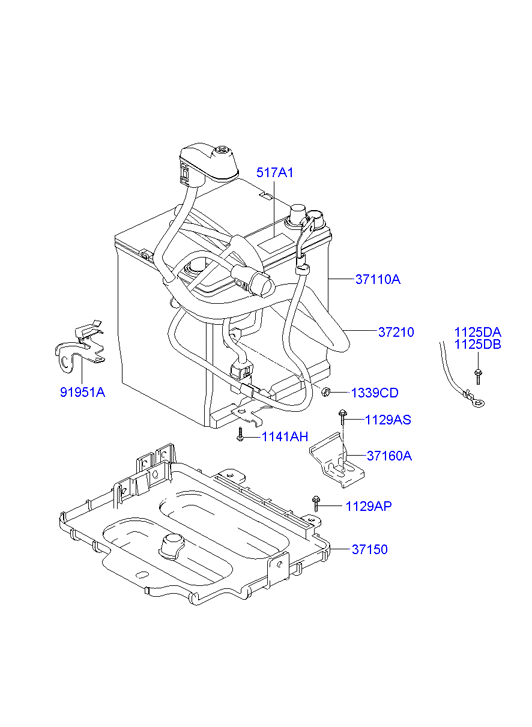 Hyundai 371101C101 - Starter Battery parts5.com