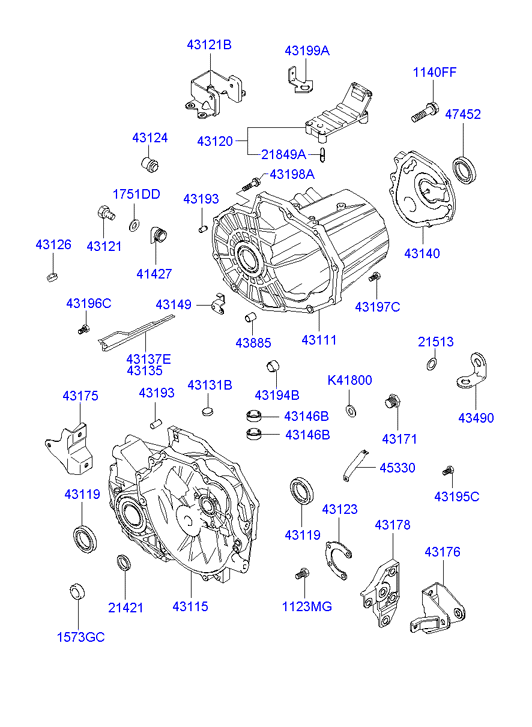 Hyundai 43119-39010 - Семеринг, диференциал parts5.com