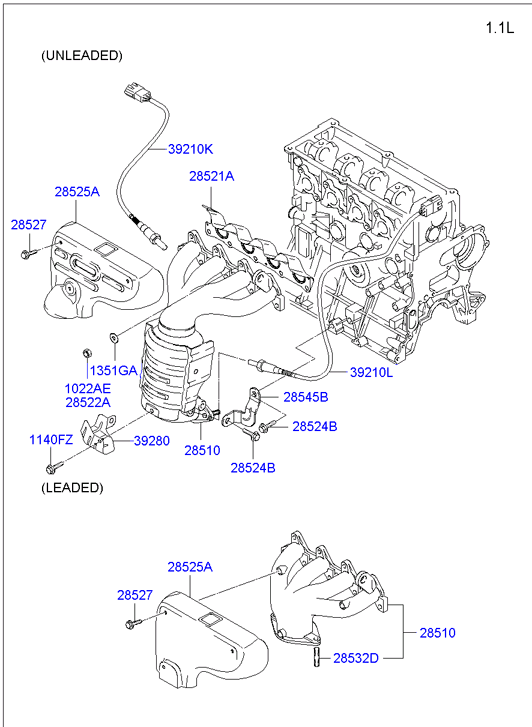 KIA 1022508003 - Παξιμάδι, πολλαπλή εξαγωγής parts5.com