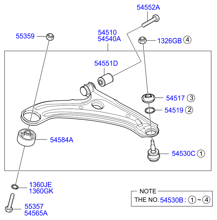 KIA 54501-1C000 - Lenker, Radaufhängung parts5.com