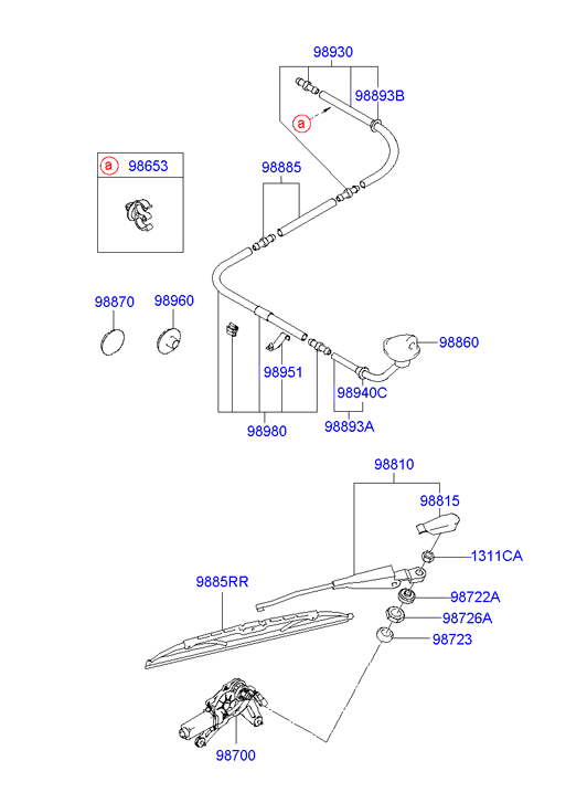 Hyundai 988201C000 - Wischblatt parts5.com