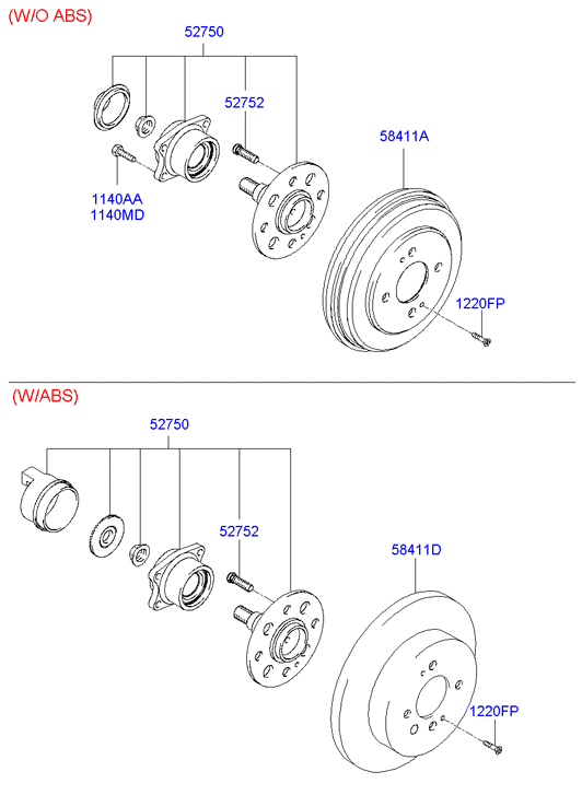 Hyundai 527521C000 - Tekerlek pimi parts5.com