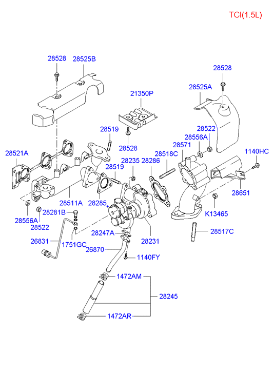 KIA 28521-23004 - Уплътнение, изпускателен колектор parts5.com