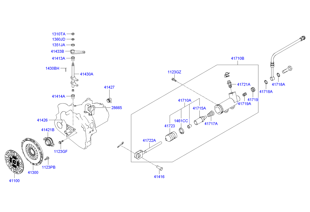 Hyundai 41421-39000 - Rulment de presiune parts5.com