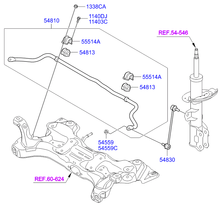 KIA 54830-0U000 - Travesaños / barras, estabilizador parts5.com