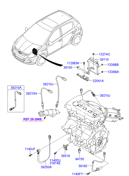 KIA 392102B040 - Sonda Lambda parts5.com