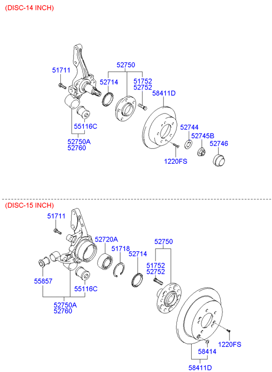 KIA 52710-26530 - Set rulment roata parts5.com