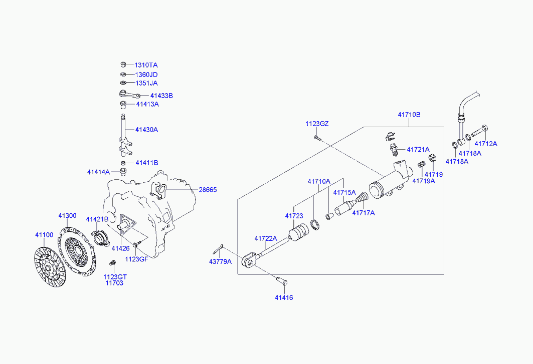 Hyundai 4171039A00 - Хидравлична помпа, активатор съединител parts5.com