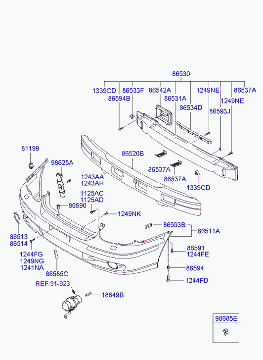 KIA 1864955009 - Лампа накаливания, противотуманная фара parts5.com