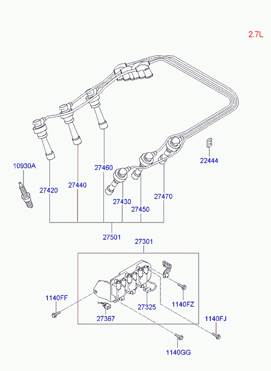 KIA 27410 23700 - Süüteküünal parts5.com