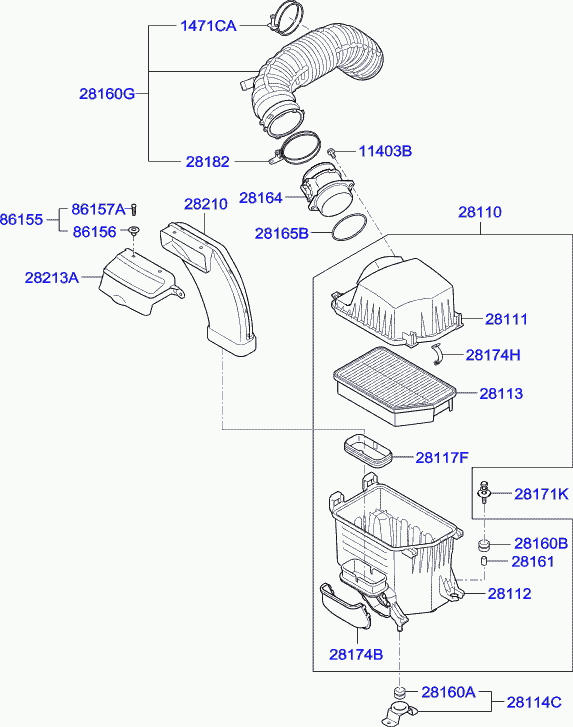 Hyundai 861552H100 - Clips, acoperire decorativa si protectie parts5.com