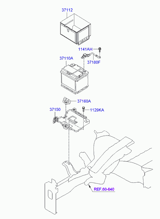 Hyundai 371102V360 - Стартерная аккумуляторная батарея, АКБ parts5.com