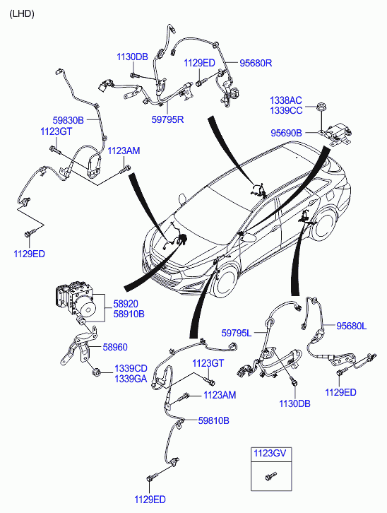 KIA 598103Z000 - Sensor, revoluciones de la rueda parts5.com