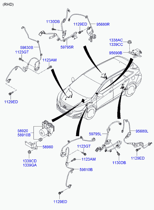 Hyundai 598303Z000 - Sensor, revoluciones de la rueda parts5.com