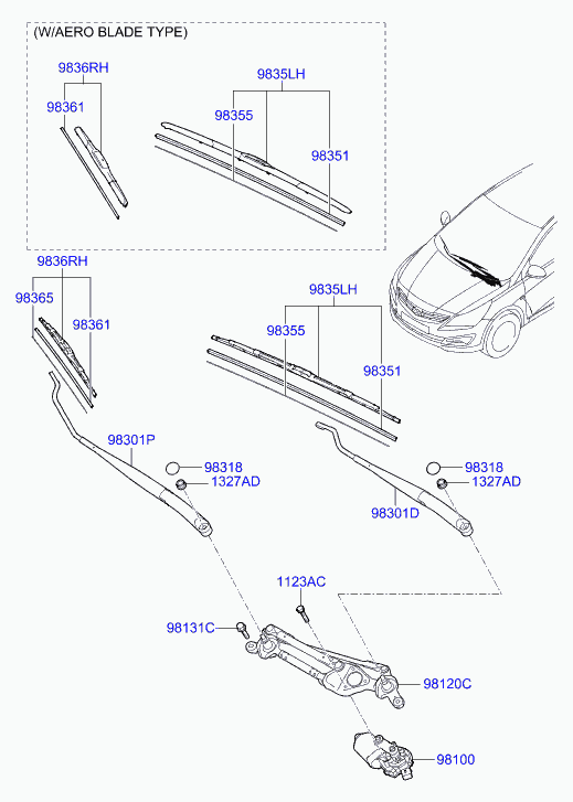 Hyundai 98360-1R000 - Щетка стеклоочистителя parts5.com