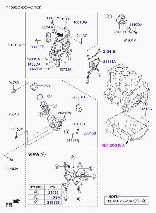 Hyundai 21331-2A310 - Tesnilo, okrov zobnikov za pogon odmikalne gredi parts5.com