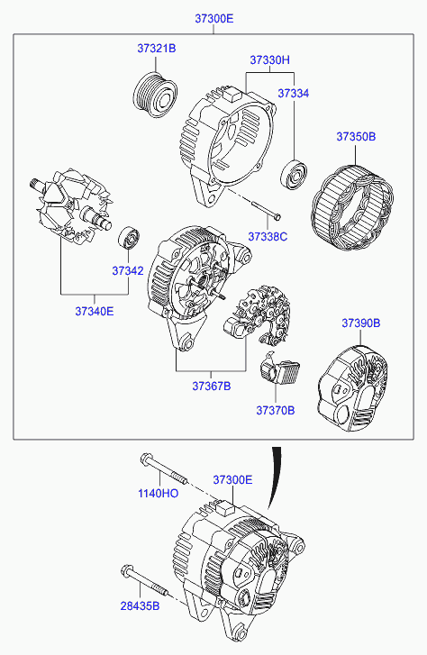 KIA 373002A400 - Generator / Alternator parts5.com