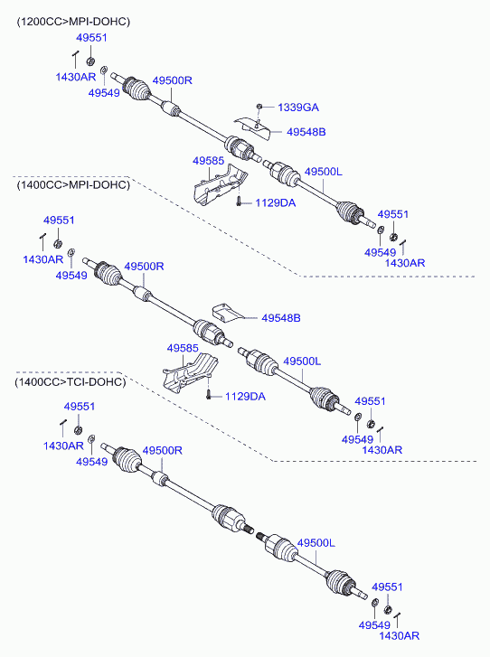 KIA 1430004307B - Σετ ρουλεμάν τροχών parts5.com