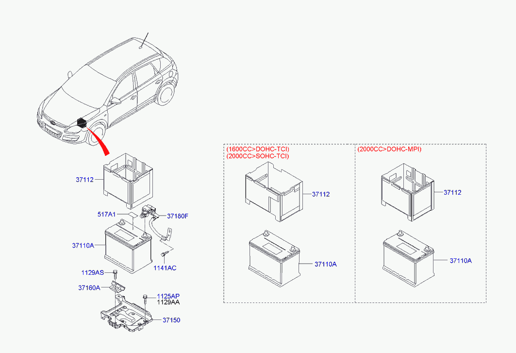 KIA 37110-1H562 - Startovací baterie parts5.com