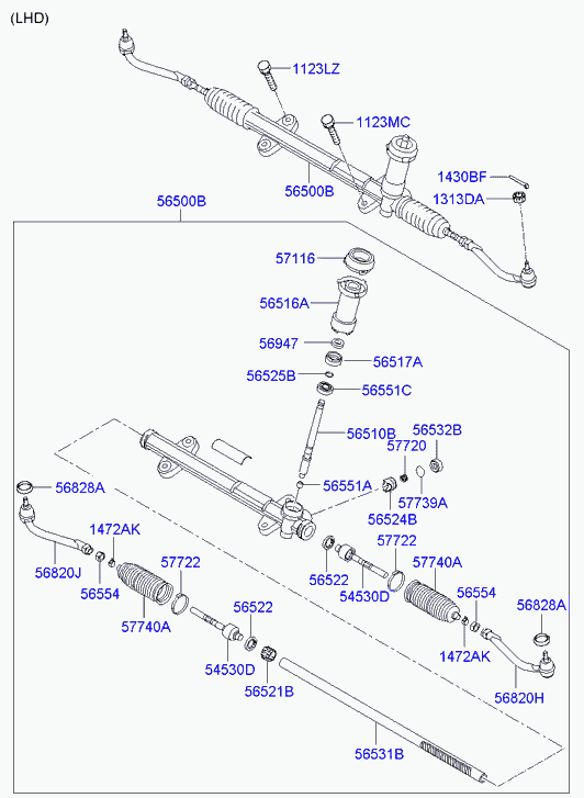 Hyundai 56500-2L201 - Caseta directie parts5.com