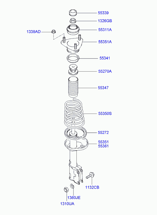 Hyundai 5535025151 - Amortiguador parts5.com