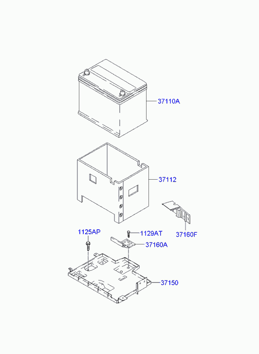 Hyundai 371103A100 - Стартов акумулатор parts5.com