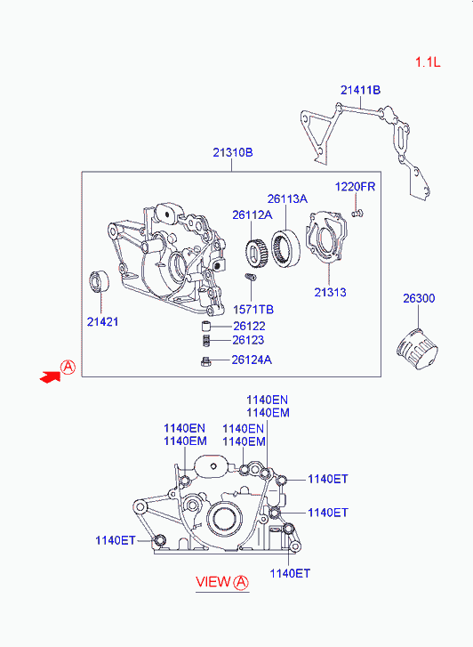 Hyundai 21421-22001 - Τσιμούχα, εκκεντρ. άξονας parts5.com