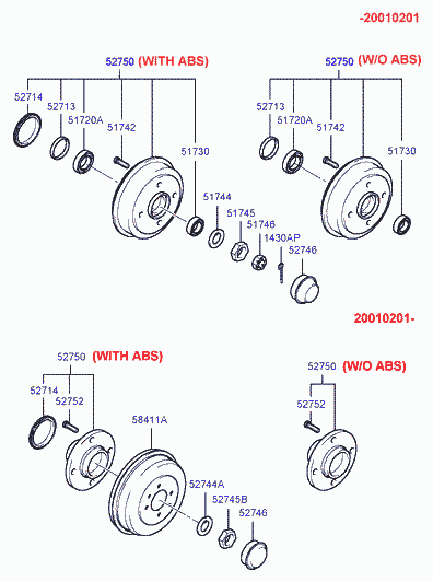 Hyundai 51720-11101 - Set rulment roata parts5.com