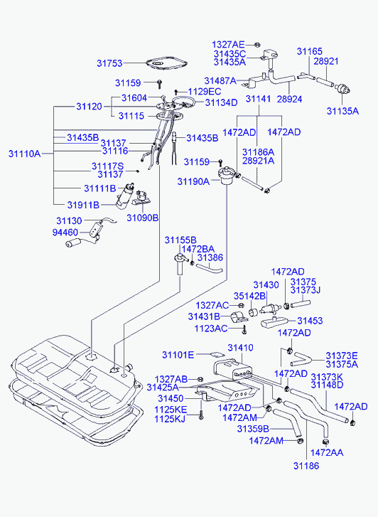 Hyundai 3111138050 - Fuel Pump parts5.com