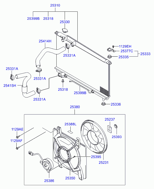 KIA 2533039100 - Zaporni poklopac, hladnjak parts5.com