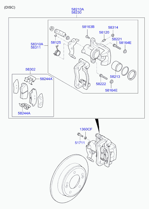 KIA 58302 A6A30 - Juego de pastillas de freno parts5.com