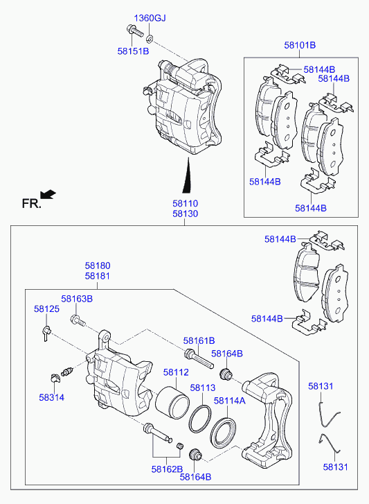 KIA 58101-H5A25 - Brake Pad Set, disc brake parts5.com