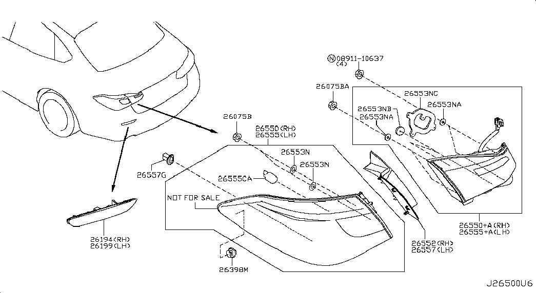 NISSAN 26261-89964 - Žarulja, svjetlo za čitanje parts5.com