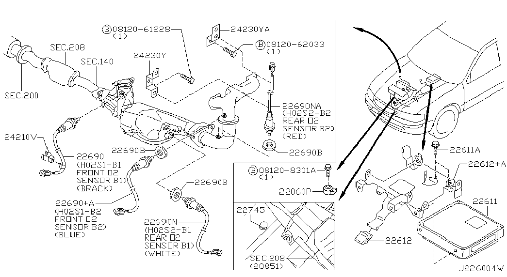 NISSAN 226A14L712 - Sonda Lambda parts5.com