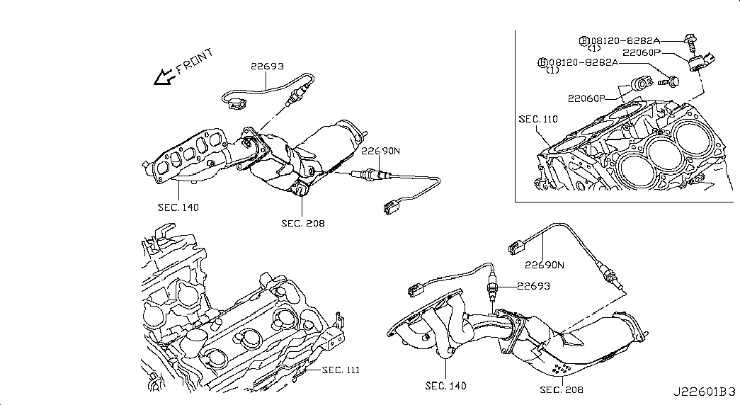 Infiniti 226A0-1KT0A - Sonda Lambda parts5.com