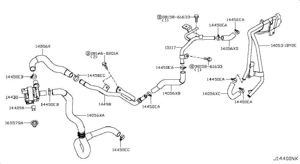 NISSAN 144B0JG70A - Additional Water Pump parts5.com