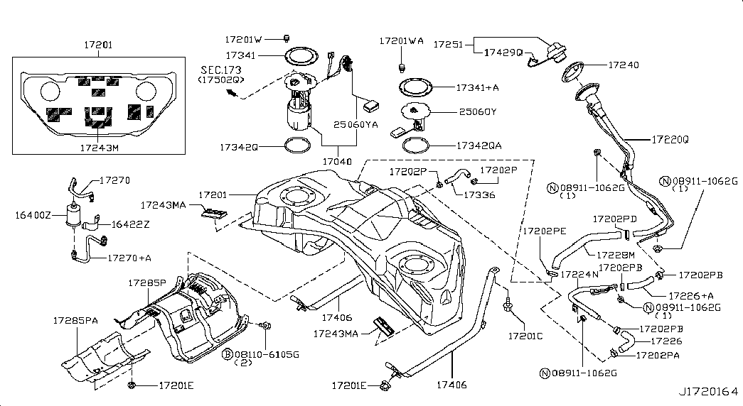 NISSAN 16400-JD51A - Filtru combustibil parts5.com