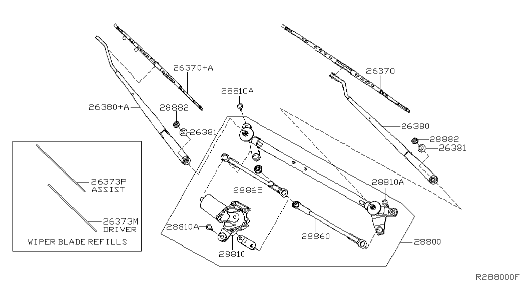 NISSAN 288904Z800 - Μάκτρο καθαριστήρα parts5.com