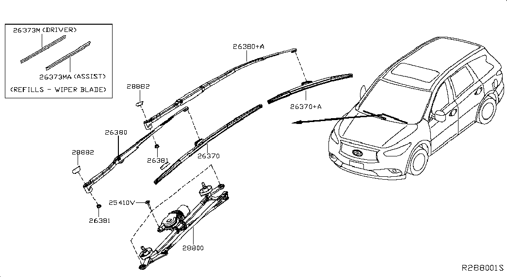 NISSAN 28882-ZN50A - Stieracia liżta parts5.com