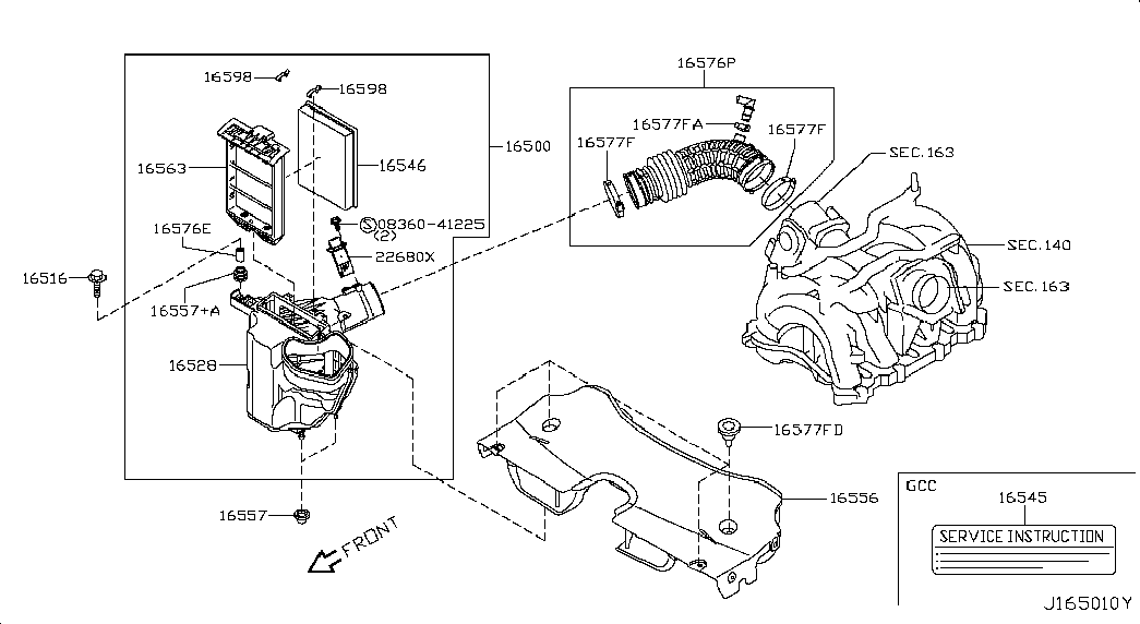 NISSAN 16546-JG30A - Vzduchový filtr parts5.com