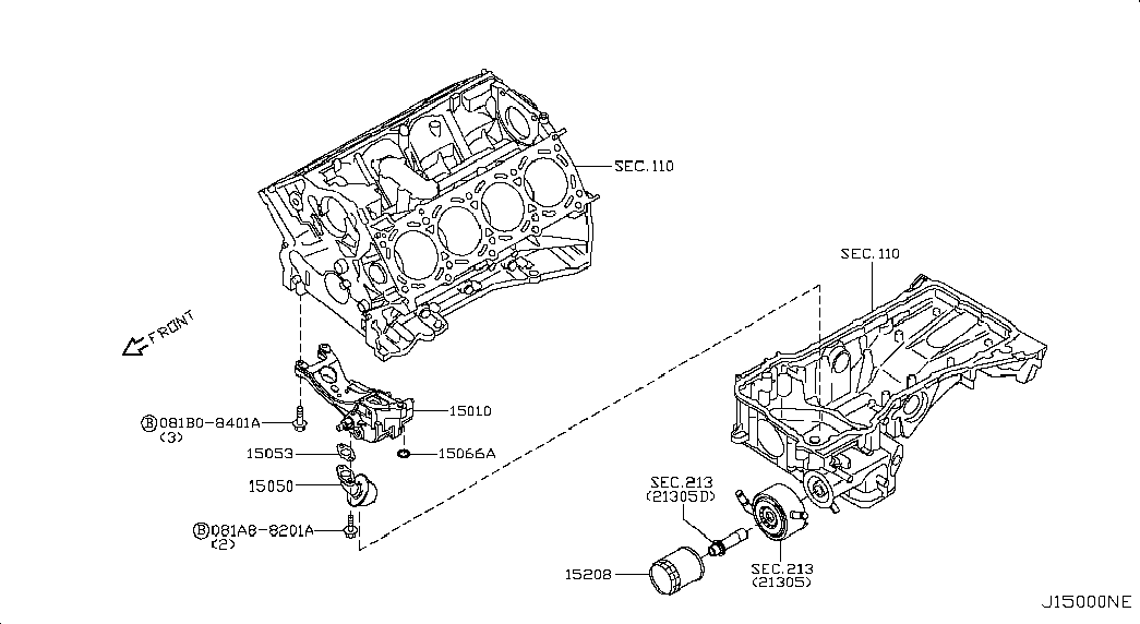 NISSAN 15208-31U0B - Filtru ulei parts5.com