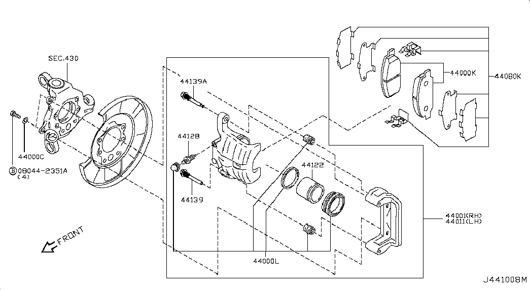 NISSAN 44060 AM485 - Brake Pad Set, disc brake parts5.com