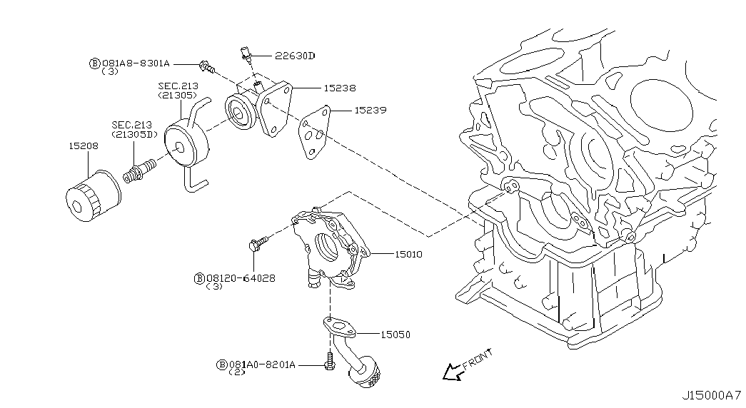 Infiniti 15208-65F00 - Olejový filtr parts5.com