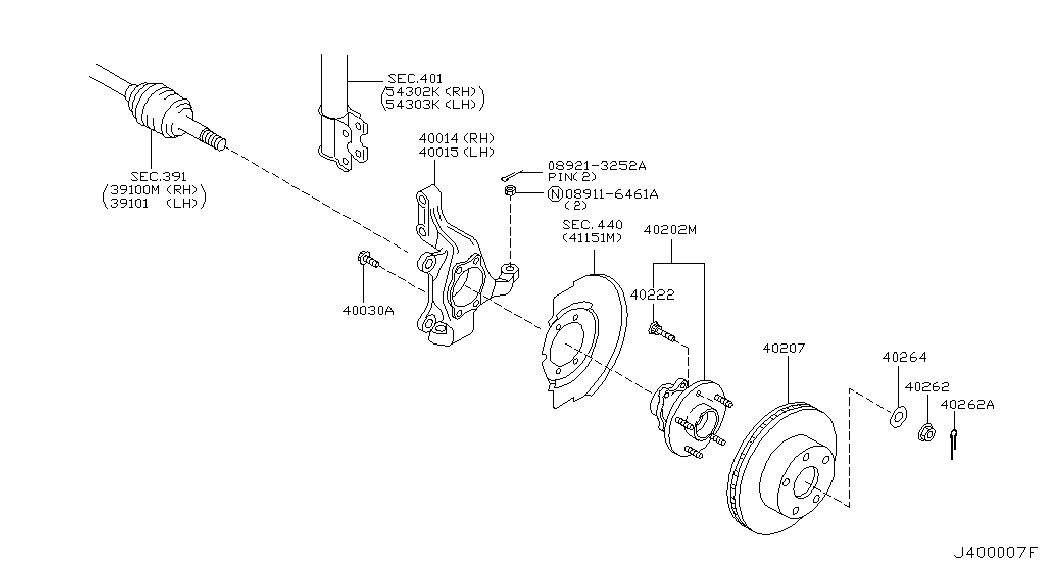 NISSAN 40202CG110 - Butuc roata parts5.com