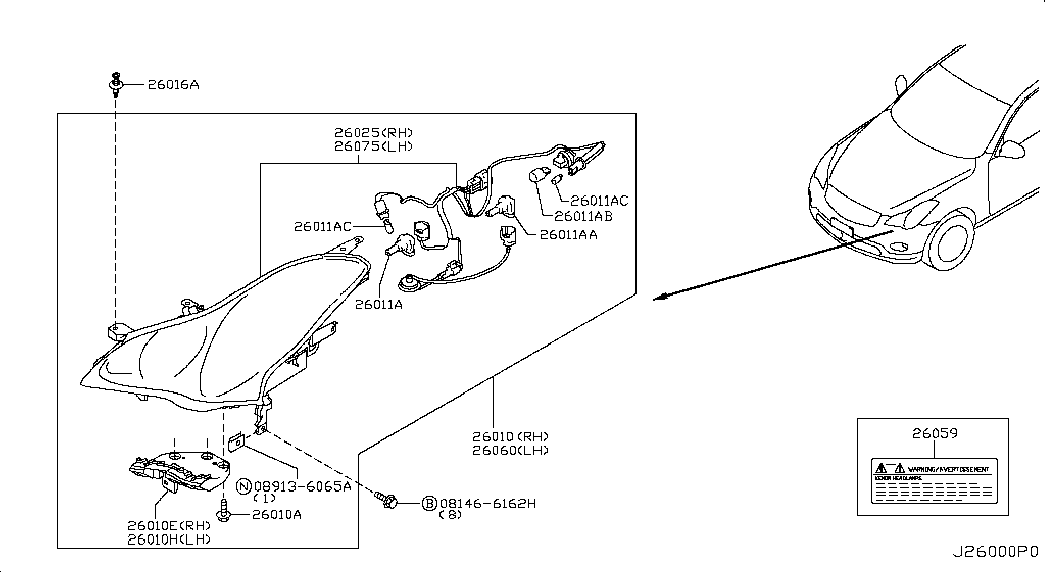 NISSAN 26296-8990A - Sijalica, far za osvetljenje pri skretanju parts5.com