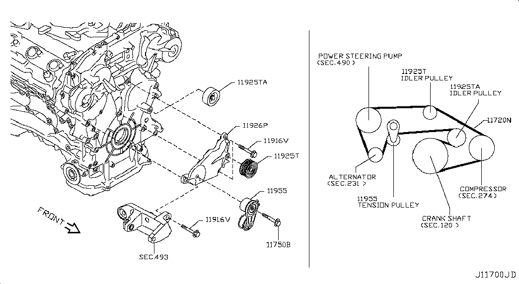 NISSAN 11720-JK20A - Ozubený klínový řemen parts5.com